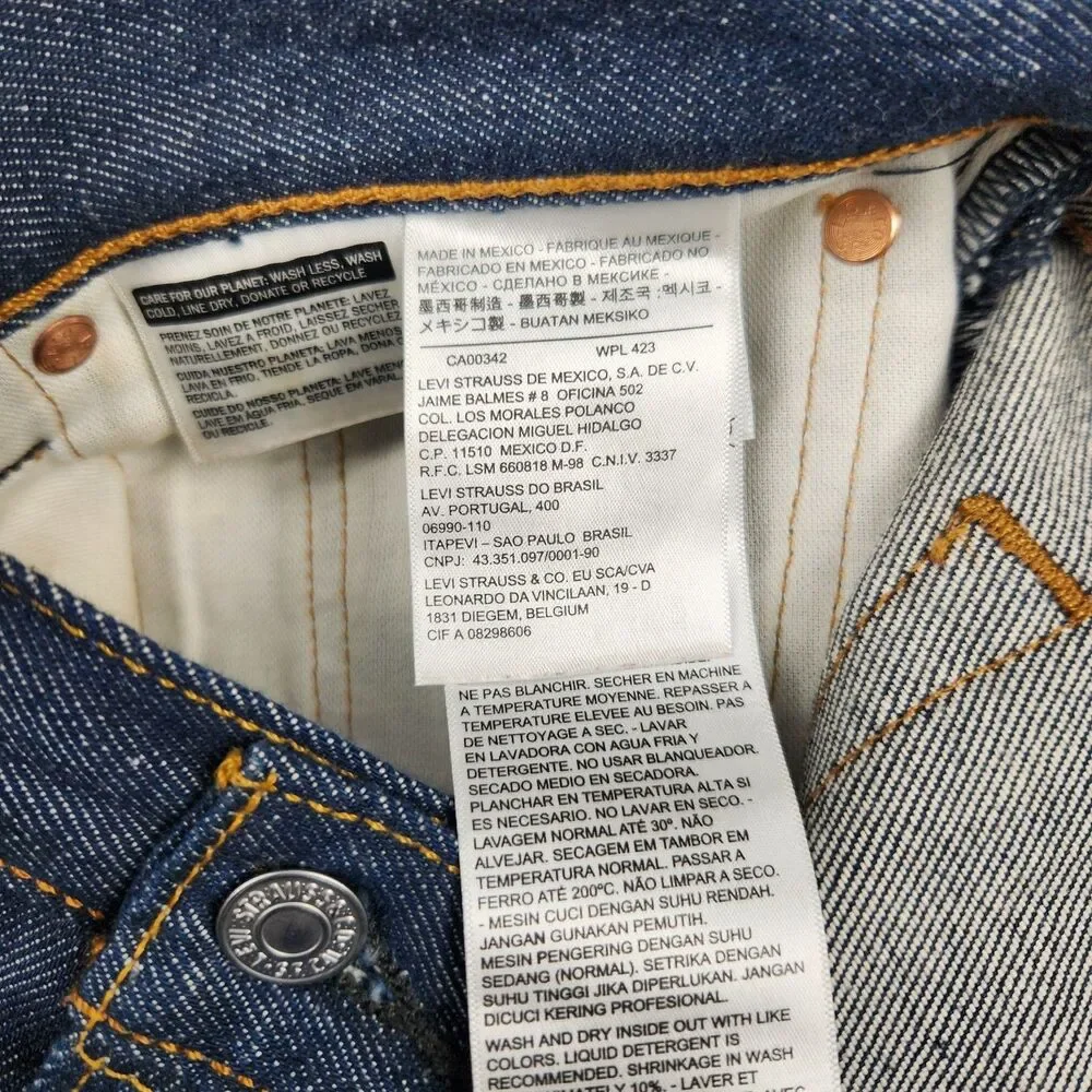 Levis 501XX Jeans Mens 38x30 Dark Wash Button-Fly Shrink-to-Fit Heavy Streetwear